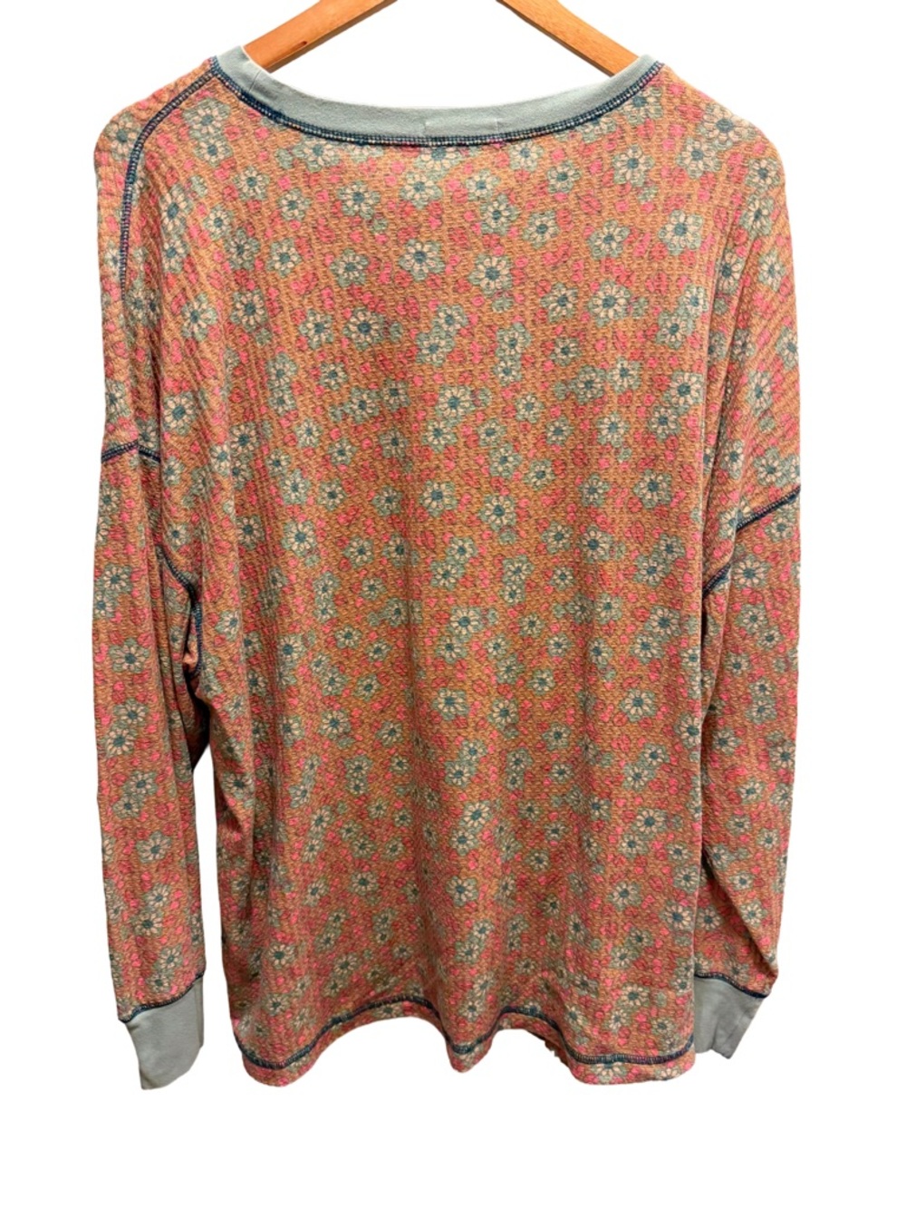Natural Life Mix & Match Waffle Pajama Top - Floral - XL - Picture 6 of 7